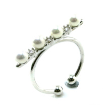 Prix ​​usine Prix le plus récent Bijoux Fashion Jewelry 925 Silver Pearl Ring (R10382)